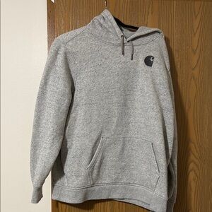 Carhartt Gray Pullover Hoodie with Fleece Material